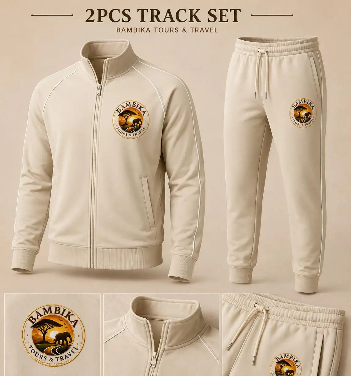  full set cream jump suit