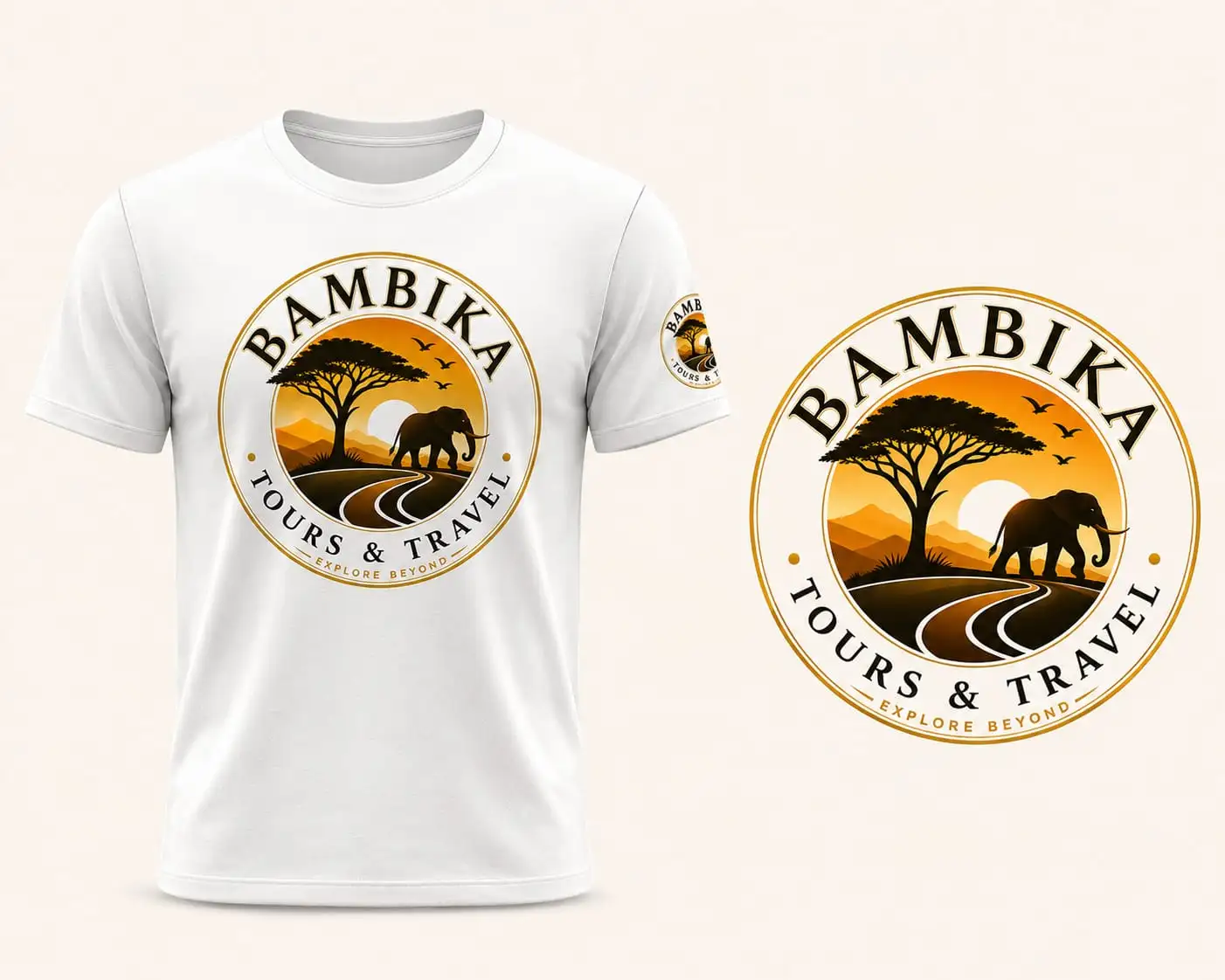 White Round T-Shirt